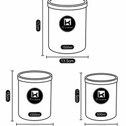 Kookee Plastic Airtight Food Storage Container with Lid, Set of 3, Round (10687) -Multicolour image 5