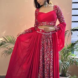 FFI Embroidered Ready to Wear Lehenga & Blouse With Dupatta-image-50