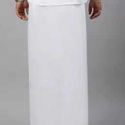 Ramraj Men Solid Adjustable Dhoti with Border image 3