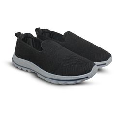 WALKLINE Unisex Black & Grey Synthetic Slip On Mid-Top Textured Mules-image-79