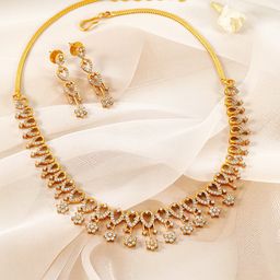 Rubans Gold-Plated CZ Studded Jewellery Set-16