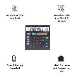 Flair 12 Digit Desktop Calculator FC-512 with Dual Power Battery or Solar image 3