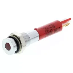 RS PRO Red Panel Mount Indicator 24V DC, Mounting Hole Size 6 mm, Termination Type Solder Tab, IP Rating IP67, Model No 7001574-31