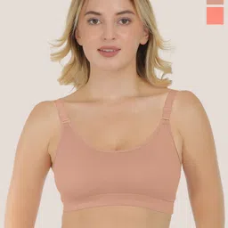 POOJA RAGENEE Pack Of 2 Solid Full Coverage Non Padded Cotton T-shirt Bra-0