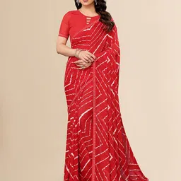 Moda Rapido Beads and Stones Leheriya Print Embellished Saree-image-68