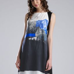 W Navy Blue & Black Printed A-Line Kurta-picture-49