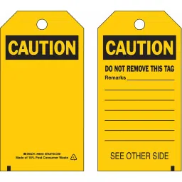BRADY Caution Tags Black/Yellow, Cable Tie 10 Tags, Warning Tags (Pack of 10), 9TDK8-image-11