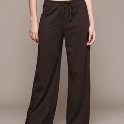 MANGO Women Mid-Rise Wide Leg Trousers-image-63