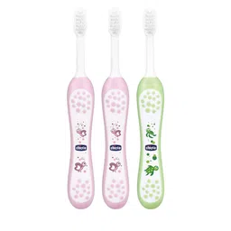 Chicco Kids Set Of 3 Toothbrush - Pink & Green-picture-18