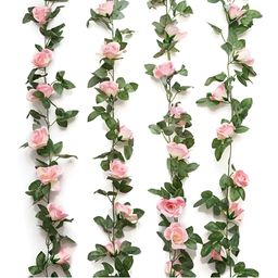 TIED RIBBONS Set of 2 Artificial Rose Vine Creeper Flower Garland-4