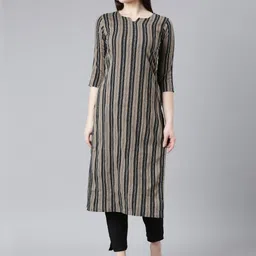 Fourleaf Striped Straight Kurta-picture-25