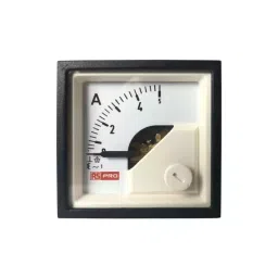 RS PRO Analogue Panel Ammeter 5  (Input, Scale)A AC, 45X45 mm, 1 % Moving Iron, 1862412-15