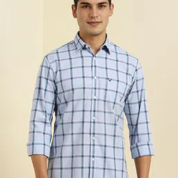 Allen Solly Men Spread Collar Windowpane Checked Cotton Casual Shirt-picture-0