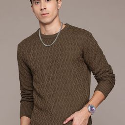 The Roadster Lifestyle Co. Basket Weave Design Acrylic Pullover-image-2