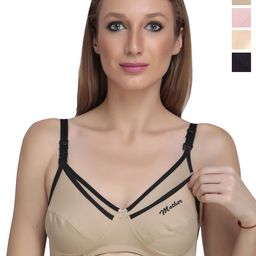 Liigne Women Pack Of 4 Solid Full Coverage Non-Wired Bra-35
