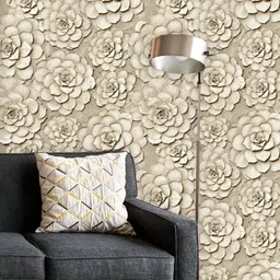 ArtzFolio Printed UV-Resistant Anti-Bacterial D White Floral Pattern Peel & Stick Wallpaper-58