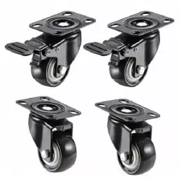 Implemental Moving Caster Wheels with Lock 1.5 inch Swivel Polyurethane Black (Pack of 4)-22