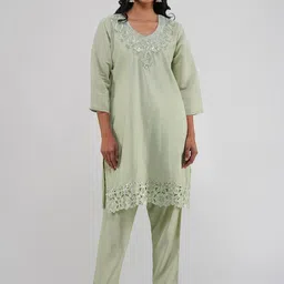 Charitra Women Printed Regular Kurta with Trousers-picture-55