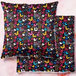 ArtzFolio Multicoloured Set of 2 Velvet Square Cushion Covers-picture-33