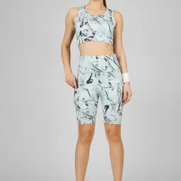 POOJARAN SAREE Women Abstract Printed High-Rise Yoga Sports Shorts-picture-20