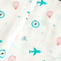 Yellow Doodle Organic Cotton Swaddle Wrappers - Blue-image-88