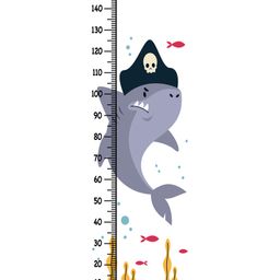 WENS Shark Height Chart Wall Decal Growth Chart Vinyl - MultiColor-image-4