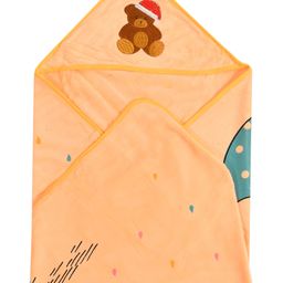 Jars Collections Baby Knit Terry Cartoon Print Hooded Towel - Orange-17