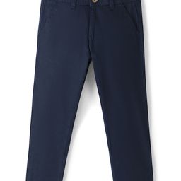 Pine Kids Cotton Full Length Adjustable Elasticated Trouser- Navy Blue-image-32