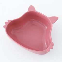 Silicone Bowl With Suction Base Feeding Bowl Fox Shape - Wine Red-24