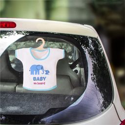 Baby on Board Car Decals Cloth Safety Sign Board with Hanger Car Warning Sign Vehicles Sticker  - Blue-image-24