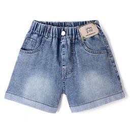 Kookie Kids Washed Solid Shorts with Applique -  Dark Blue-image-97