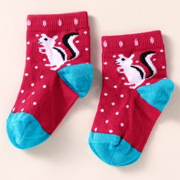 Mustang Cotton Knit Ankle Length Socks with Aminal Design - Red-image-125