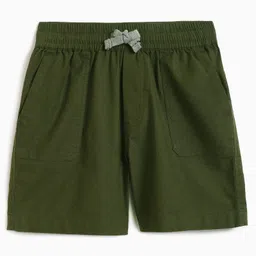 Campana Cotton Lycra Solid Shorts - Military Green-picture-36