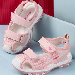 Cute Walk by Babyhug Velcro Closure Solid Color Sandals- Pink-image-23