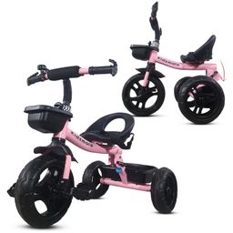 Kidsmate Foldable Tricycle for Kids | Sturdy & Durable Baby Trikes with Storage Basket, Cushion Seat & Safety Belt | Baby Tricycle for 1-4 Years Boys & Girls | Weight Capacity Upto 30kg (Pink)-image-12