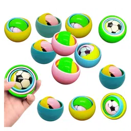 Birthday Popper 3D Rainbow Football Spinning Toy as Birthday Return Gifts - Set of 12 - Multicolor Gyro Balls - Fun & Engaging Toy for Kids as Game Prizes-picture-49