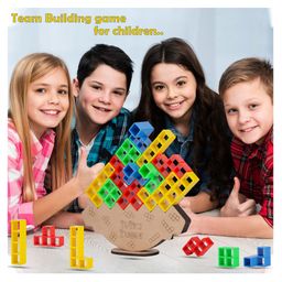 ADKD Tetra Tower Balancing Puzle Stacking Toys Building Blocks for Kids with 16 Blocks- Color May Vary image 2
