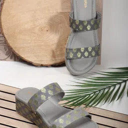 Anouk Printed Ethnic Wedge Sandals-2