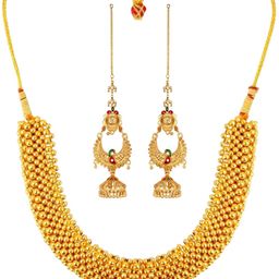 DIVASTRI women 1gm Gold n Micron Plated Beaded Jewellery Set-picture-1