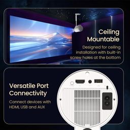 Portronics POR-2311 Beem 520 Smart LED Projector,720p HD Native,2200 Lumens,Ceiling Mountable,Bluetooth & Wi-Fi, Pre-Installed Streaming Apps, 3W Speaker,Adjustable Telescopic Stand(White) image 4