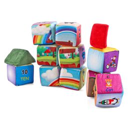 Babyhug Soft Stacking Cube Set Multicolour - 12 Pieces image 5