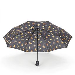 fab n funky Free-size Umbrella With Dog Print - Black image 5
