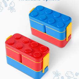fab n funky Leak Proof Building Blocks Bento Lunch Box - Blue image 5