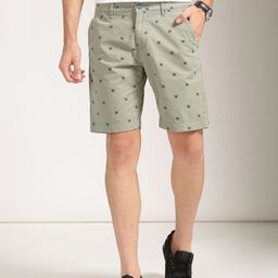 Harvard Men Grey Printed Regular Fit Sustainable Chino Shorts-picture-16