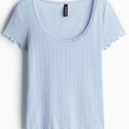 H&M Lace-Trimmed Pointelle T-shirt-picture-49