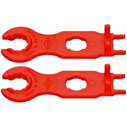 Knipex 97 49 66 2 Set Of Assembling Wrenches for solar cable connectors MC4 (Multi-Contact) Red-48