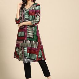 Sangria Women Black Printed Kurta with Trousers-image-54
