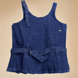 Purple United Kids Girls Scoop Neck Regular Denim Top-picture-3