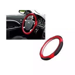 Auto Pearl Ring Type Car Steering Wheel Cover Compatible with Endeavour 2019 (Ultimate Red Black)-image-5