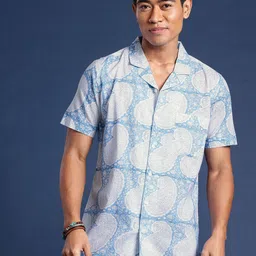 Taavi Men Block Print Legacy Pure Cotton Printed Casual Shirt-image-21